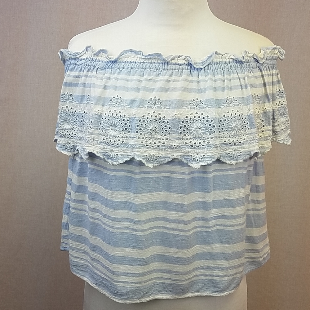 American Eagle off the shoulder striped top